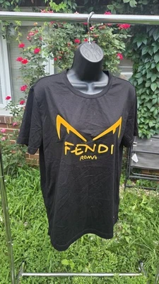 Fendi Black and Yellow Bag Bugs T Shirt Size L - Image 1 of 4