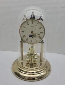 Elgin Mondphase Tisch Manteluhr Quarzglas Messingkuppel 11" Teile - Bild 1 von 10