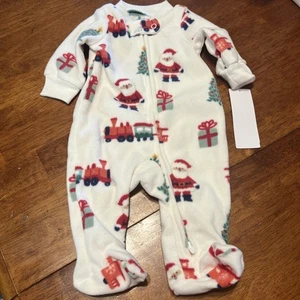 Carters Newborn Sleeper Christmas Santa Trains Just One You Boys Girls Baby - Picture 1 of 5