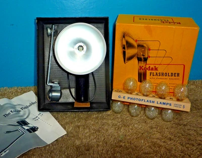 Kodak Flasholder con soporte ~ bombillas ~ papeleo ~ caja Foto 1 de 4