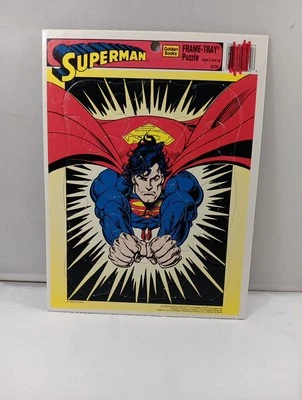 Golden Books Vintage Superman 12 Piece Frame Tray Jigsaw Puzzle DC Comics 1995 - Image 1 of 4