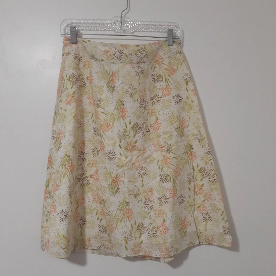 Sigrid Olsen Women’s Floral Print Cotton A-Line Skirt Size 12 - Image 1 of 4