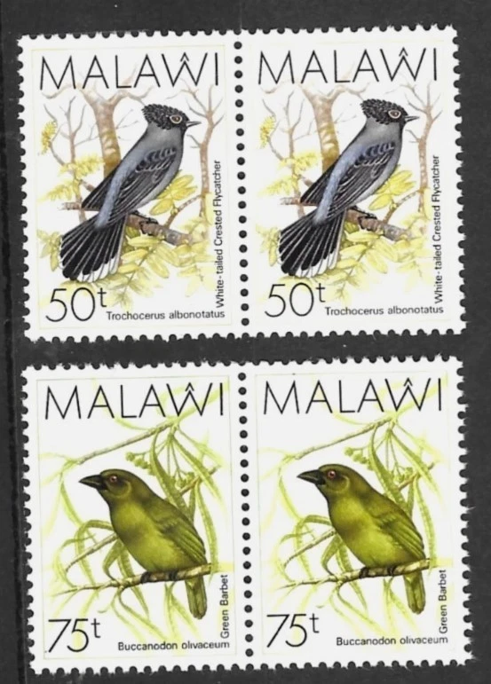 Malawi 1988 aves en parejas 2 valores MNH Foto 1 de 1