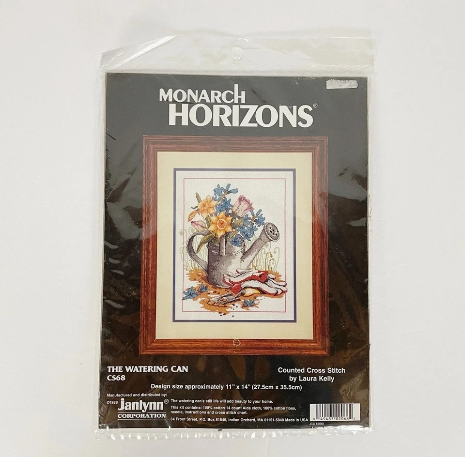 New 1988 The Watering Can Monarch Horizons Counted Cross Stitch Kit CS68 11"x14" - Image 1 of 2