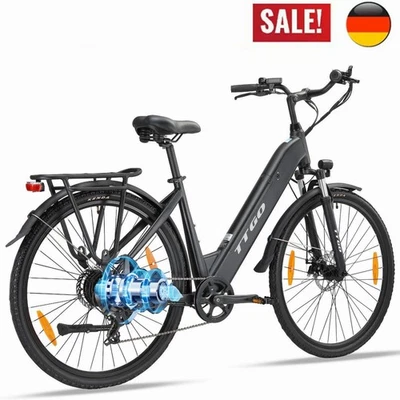 TESMOTO City E Bike Damen 28" Trekking Pedelec Tiefeinsteiger 720WH 35OW Elektrofahrad