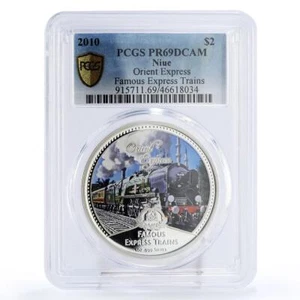 Niue 2 dollars Famous Express Orient Railways Trains PR69 PCGS silver coin 2010 - Picture 1 of 2