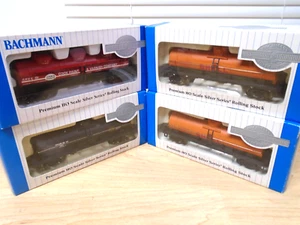 4 Bachmann Silver HO TANK CARS 2 Shell+Phillips66+Paint+Metal Whls+Scale Cplrs - Picture 1 of 14