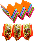 Colorful Taco Holders Set of 6, Large Taco Stand with Handle Each Can Hold 2 or 
