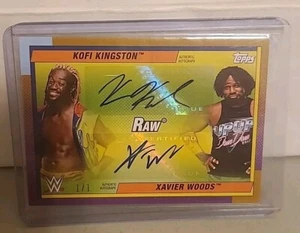 Kofi Kingston Xavier Woods 2021 Topps Heritage WWE Gold 1/1 Dual Autograph Auto - Picture 1 of 7
