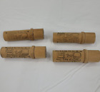 4 Vintage Wooden Boye Needle Tube Cases With Caps All Empty