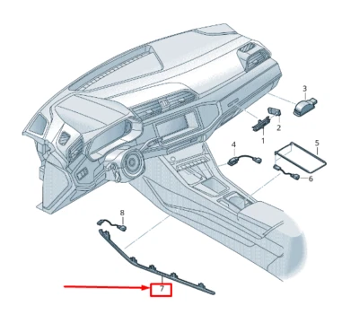 NEW AUDI Q3 F3 LEFT CONSOLE FIBRE OPTIC CONDUCTOR LHD 83B947199 83B-947-199 - Imagem 1 de 4