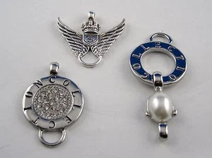 Charm Carrier Ketten Anhänger Diverse Designs Perle, Strass *Silber* Auswahl  - Bild 1 von 4