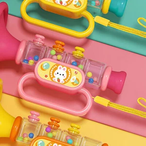 (Pink)Kids Trumpet Toy Cute Cartoon Bright Colors Multi Functional Baby Trumpet - Picture 1 of 12