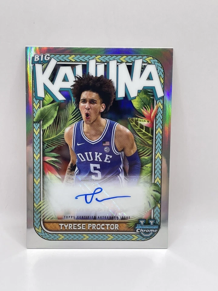 2023-24 Bowman U Chrome Tyrese Proctor Auto /150 BIG KAHUNA RC Case Hit 🔥 Duke - Image 1 of 2