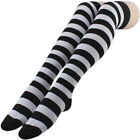 Striped High Socks Black White Pinstriped Miss Fun