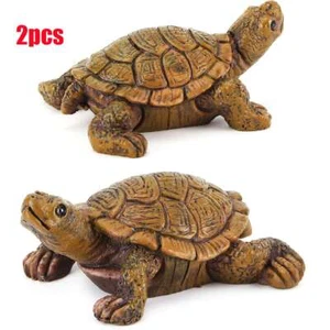 2x Turtle Tortoise Art Outdoor Resin Statue Garden Figurine Ornaments Home Decor - Picture 1 of 12