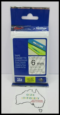 NEW Brother Genuine TZe-111  6mm Black On Clear P Touch Tape - 8 Meters - image 1 of 3