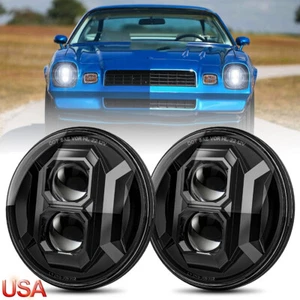 Par de faros LED redondos de 7" para Chevy Camaro 1967-1981 C10 C20 C30 G30 G20 Nova - Imagen 1 de 21