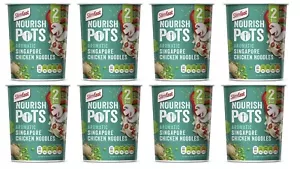 SlimFast Nourish Pot Aromatic Singapore Noodles Instant Noodles 8 x 60g - Picture 1 of 4
