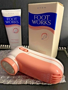 Avon Foot Works Electronic Callus Smoother Pink White NEW + cream moisture cream - Picture 1 of 4