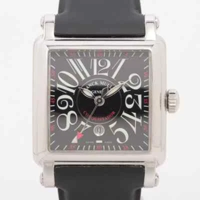 Franck Muller Cortez Conquistador 32 mm 10000 L SC esfera negra acero caja de goma Foto 1 de 4