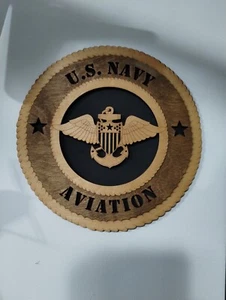 Placa de homenaje de pared de madera 3D cortada con láser de aviación de la Marina de los Estados Unidos  - Imagen 1 de 7