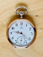 2P403 Antique Omega silver pocket watch, red ´12 `, popular collection model