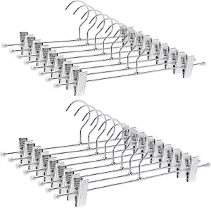 Amber Home 50 Pack Metal Pants Hangers with Clips, Heavy Duty Metal Skirt Hanger - Picture 1 of 12