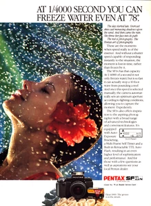 Pentax Camera Lady Flower Rain Freeze Water at 78 Art Vintage Print Ad 1990 - Picture 1 of 4