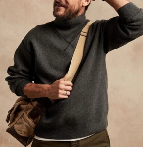 FELPA GIROCOLLO BANANA REPUBLIC DOPPIA MAGLIA GRIGIO ANTRACITE TAGLIA M $119 - Foto 1 di 7