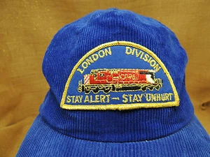 Vintage CP Rail Blue Corduroy Hat Cap London Division  - Bild 1 von 5