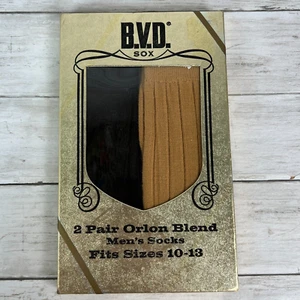 BVD SOX Vtg 2 Pair Mens Dress Socks 10-13 Gift Set 4-PLY Reinforced Heel Toe NOS - Picture 1 of 16