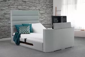 Mazarine Adjustable Super King Size TV bed frame - Picture 1 of 3
