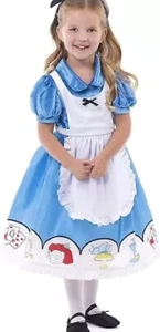 Alice im Wunderland Kostüm, Größe M 3-5 Jahre mit Stirnband - Bild 1 von 7