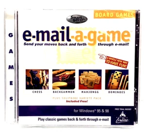 NOS Vintage Chess Dominoes Mahjongg CD-ROM e-mail-a-game PC Games Factory Sealed - Imagen 1 de 4