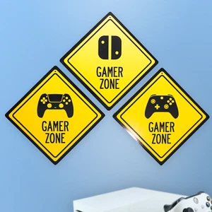 Gamer Zone Sign with Switch Xbox One PS5 Controller. Wood and Vinyl Sign - Picture 1 of 6