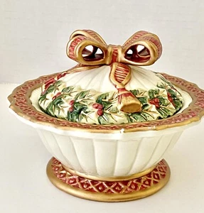 Fitz and Floyd Christmas Essentials Sugar Bowl Colección Navidad - Imagen 1 de 9