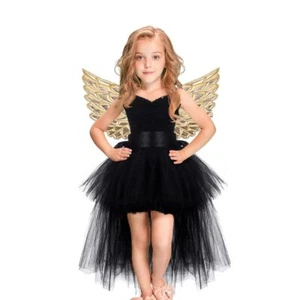 Girl Princess Dress Birthday Party Cosplay Jumpsuit Mesh Tutu Lace Sling Costume - Picture 1 of 40