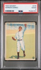 1933 Goudey Vernon "Lefty" Gomez RC Rookie Card #216 PSA 2 Good New Label