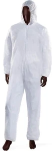 TUTA TUTE MONOUSO USA E GETTA BIANCA LAVORO PROTETTIVA CAPPUCCIO CONF. 10 PZ - Imagen 1 de 4