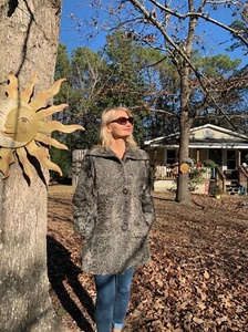 Fur broadtail lamb Silver Winter Coat Woman size S - Picture 1 of 15