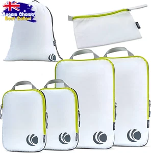 6x Compression Packing Cubes – Expandable Travel Organizer Set, White - Picture 1 of 12