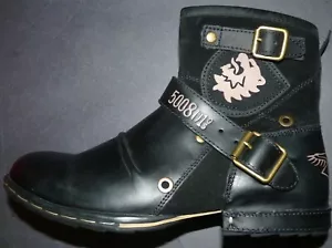 Botas al tobillo OTTO ZONE de cuero genuino para hombre motocicleta de alta calidad transpirables - Imagen 1 de 5