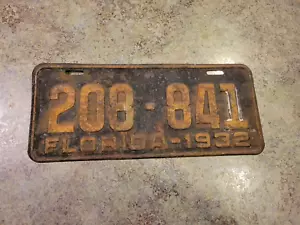1932 Florida 208-841 Metal Auto License Plate - Picture 1 of 5