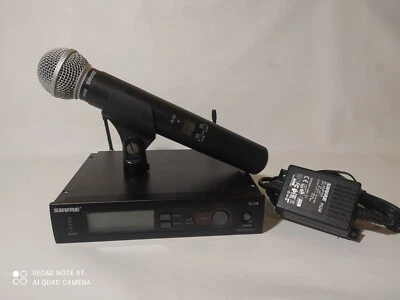 Shure SLX24 Mikrofon SLX2 Handheld& SM58 Kapsel LEGAL ANMELDEFREI 606-630 Mhz - Bild 1 von 4