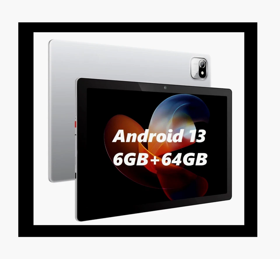 MB1001 Tablet 10" Android 13 Quad Core 1280x800 IPS 5MP+8MP 64GB / 128GB, Silber - Bild 1 von 3