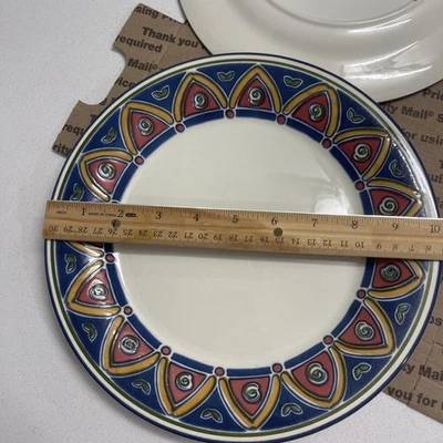Juego de 2 platos de cena Pier 1 Imports England 2 piezas grandes coloridos Foto 1 de 4