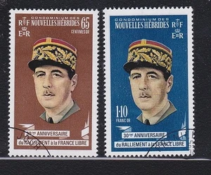 NEUE HEBRIDEN FRANZÖSISCH 1970 General de Gaulle Satz fein gebraucht...................D3672 - Bild 1 von 1