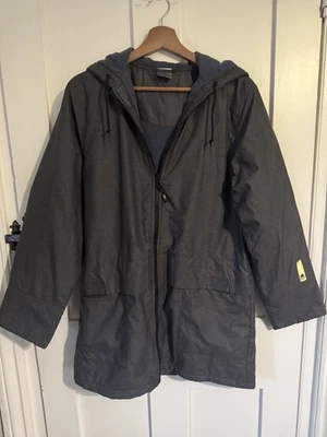 Size S UK 8-10 Nike Grey Rain Coat Sport Jacket Hooded Fleece Pocket Showerproof - Image 1 of 4