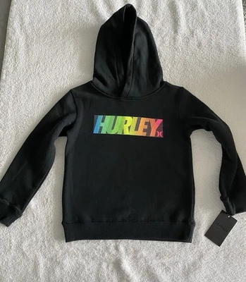 Sudadera con capucha forrada de vellón negra talla 6 HURLEY para niño nueva con etiquetas Foto 1 de 4